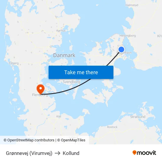 Grønnevej (Virumvej) to Kollund map