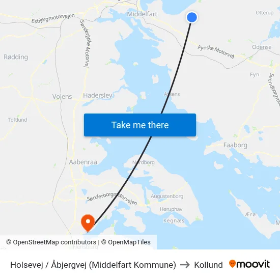 Holsevej / Åbjergvej (Middelfart Kommune) to Kollund map