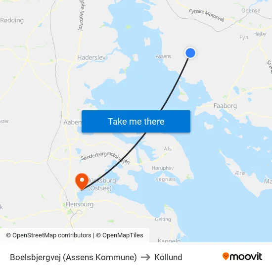 Boelsbjergvej (Assens Kommune) to Kollund map