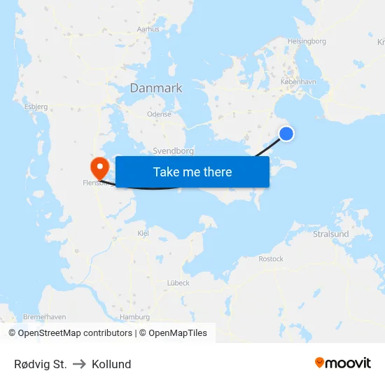Rødvig St. to Kollund map