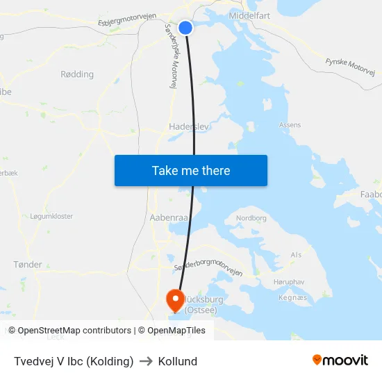 Tvedvej V Ibc (Kolding) to Kollund map