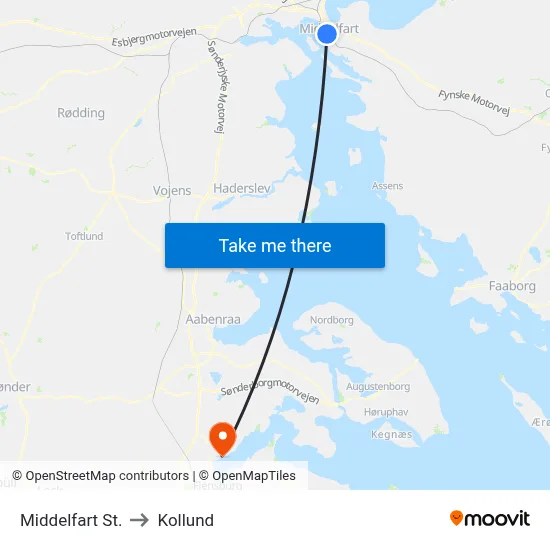 Middelfart St. to Kollund map