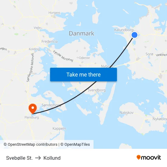 Svebølle St. to Kollund map