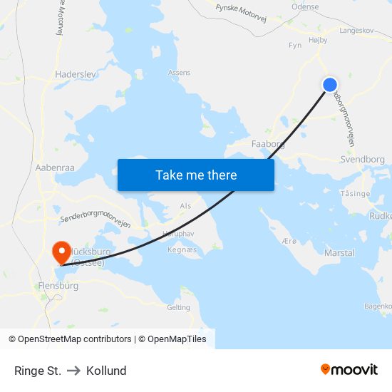 Ringe St. to Kollund map