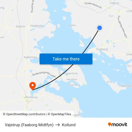 Vøjstrup (Faaborg Midtfyn) to Kollund map