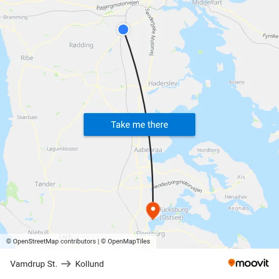 Vamdrup St. to Kollund map