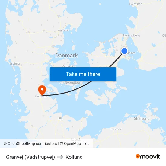 Granvej (Vadstrupvej) to Kollund map