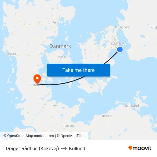 Dragør Rådhus (Kirkevej) to Kollund map