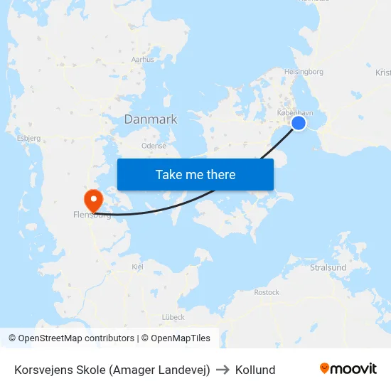 Korsvejens Skole (Amager Landevej) to Kollund map