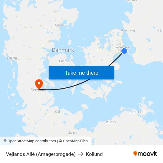 Vejlands Allé (Amagerbrogade) to Kollund map