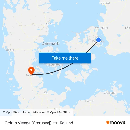Ordrup Vænge (Ordrupvej) to Kollund map