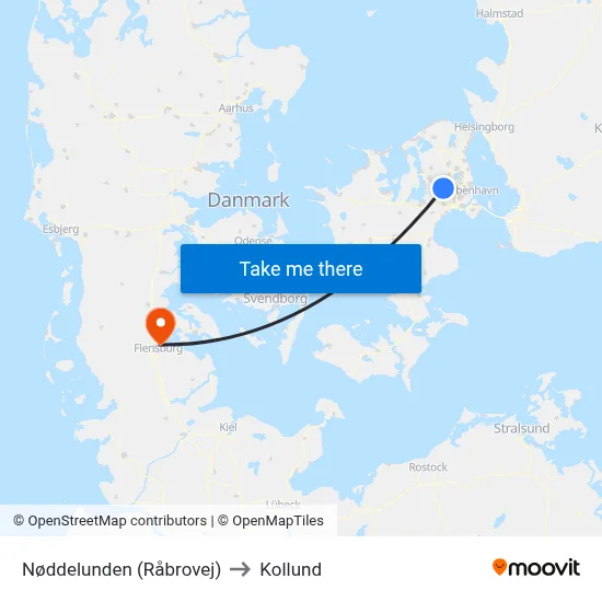 Nøddelunden (Råbrovej) to Kollund map