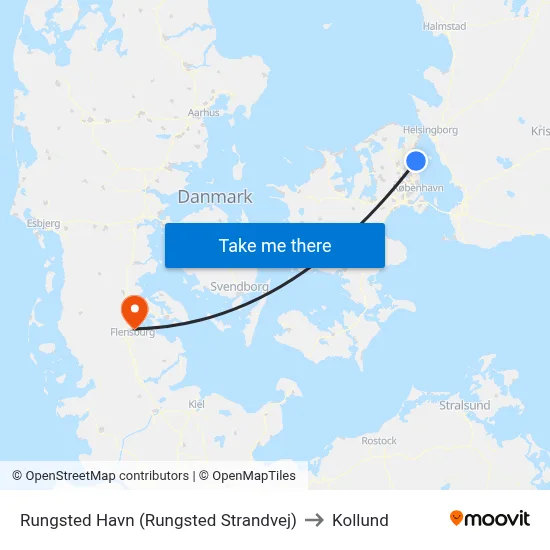 Rungsted Havn (Rungsted Strandvej) to Kollund map