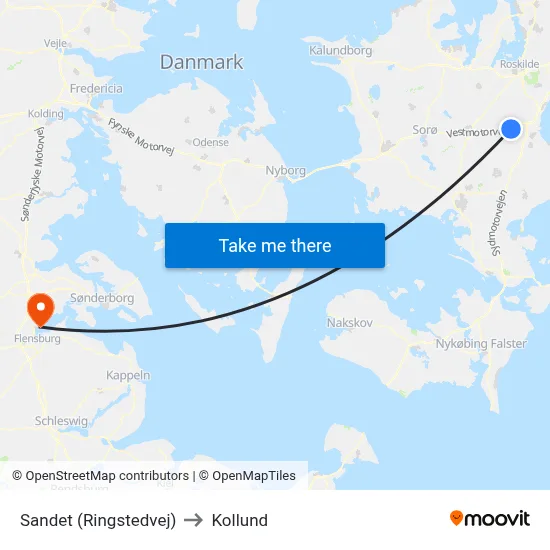 Sandet (Ringstedvej) to Kollund map