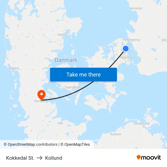 Kokkedal St. to Kollund map