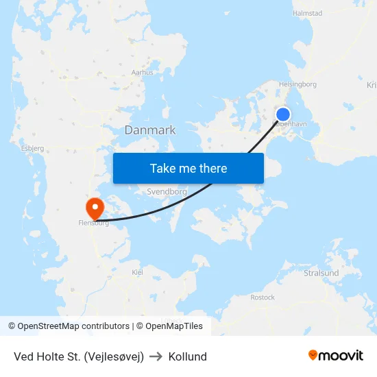 Ved Holte St. (Vejlesøvej) to Kollund map