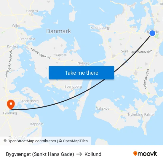 Bygvænget (Sankt Hans Gade) to Kollund map