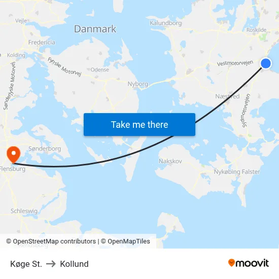 Køge St. to Kollund map