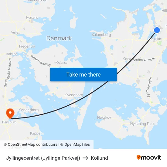 Jyllingecentret (Jyllinge Parkvej) to Kollund map