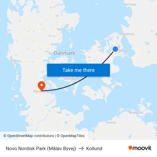 Novo Nordisk Park (Måløv Byvej) to Kollund map