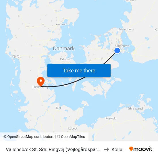 Vallensbæk St. Sdr. Ringvej (Vejlegårdsparken) to Kollund map