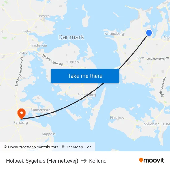 Holbæk Sygehus (Henriettevej) to Kollund map