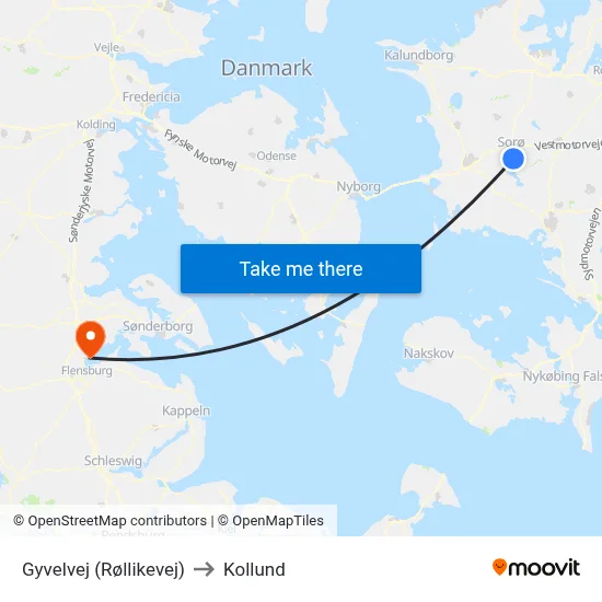 Gyvelvej (Røllikevej) to Kollund map