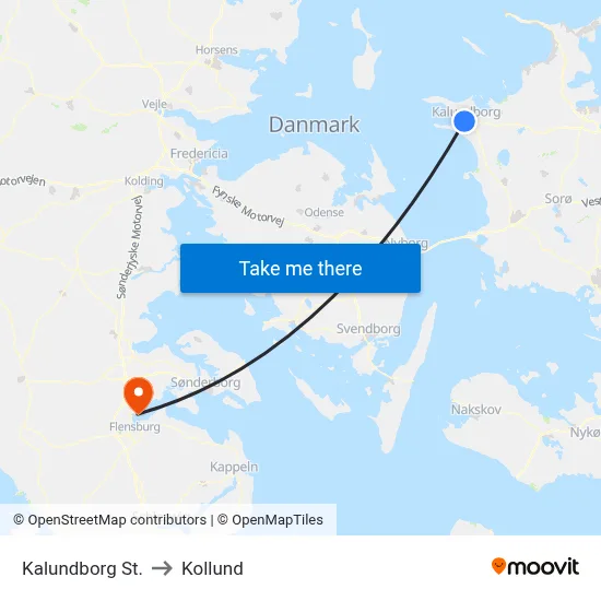 Kalundborg St. to Kollund map