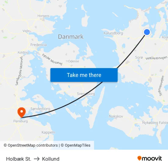 Holbæk St. to Kollund map