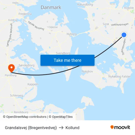 Grøndalsvej (Bregentvedvej) to Kollund map