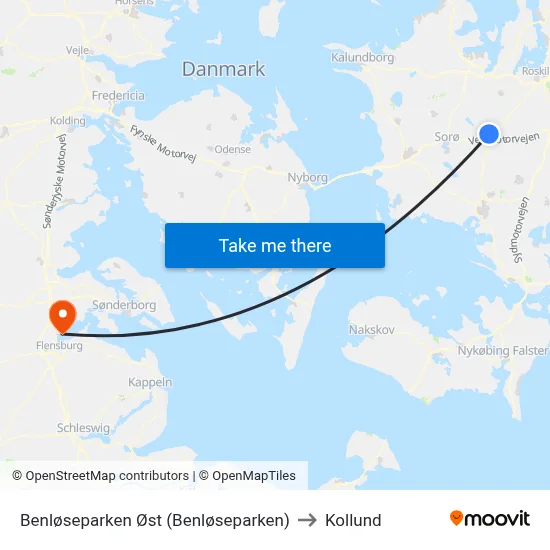 Benløseparken Øst (Benløseparken) to Kollund map