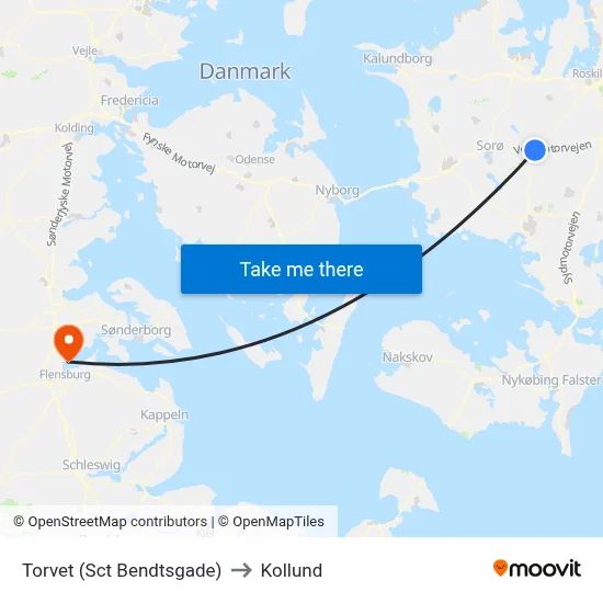 Torvet (Sct Bendtsgade) to Kollund map