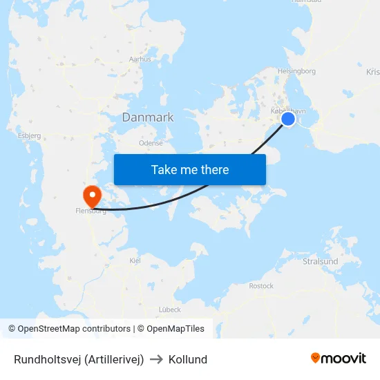 Rundholtsvej (Artillerivej) to Kollund map