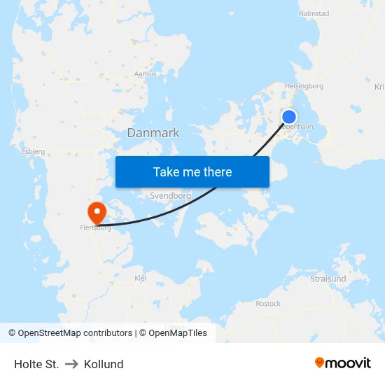 Holte St. to Kollund map