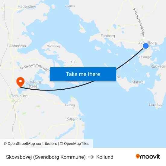 Skovsbovej (Svendborg Kommune) to Kollund map