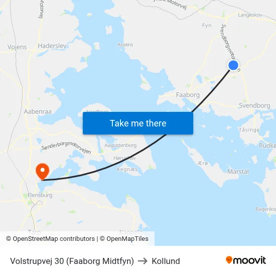Volstrupvej 30 (Faaborg Midtfyn) to Kollund map