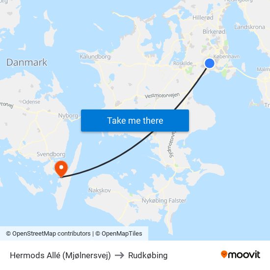 Hermods Allé (Mjølnersvej) to Rudkøbing map