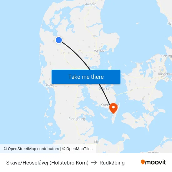 Skave/Hesselåvej (Holstebro Kom) to Rudkøbing map