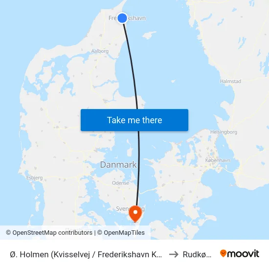 Ø. Holmen (Kvisselvej / Frederikshavn Kommune) to Rudkøbing map