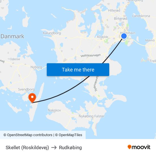 Skellet (Roskildevej) to Rudkøbing map