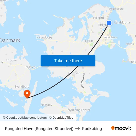 Rungsted Havn (Rungsted Strandvej) to Rudkøbing map