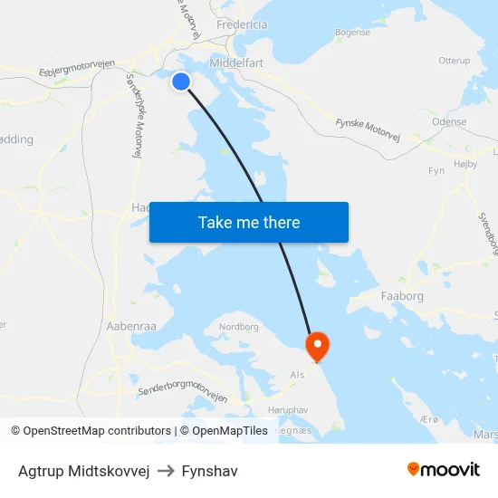 Agtrup Midtskovvej to Fynshav map