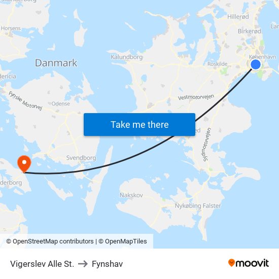Vigerslev Alle St. to Fynshav map