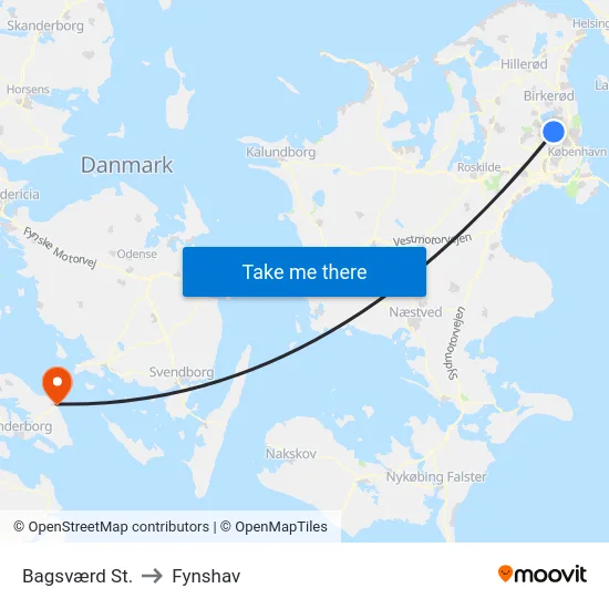 Bagsværd St. to Fynshav map