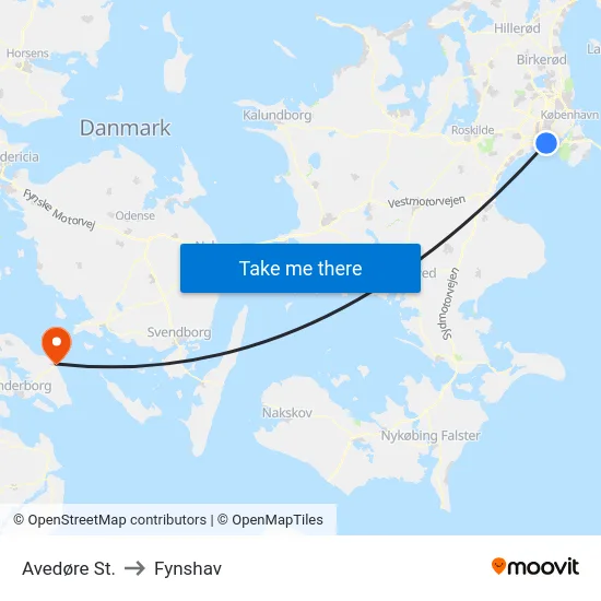 Avedøre St. to Fynshav map
