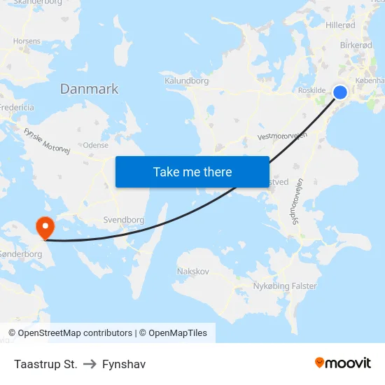 Taastrup St. to Fynshav map