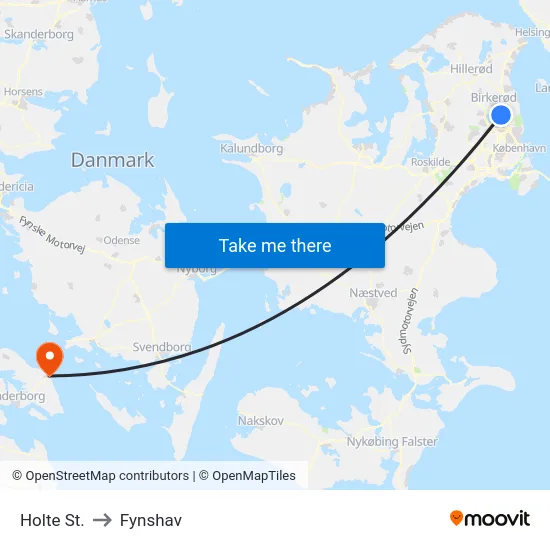 Holte St. to Fynshav map