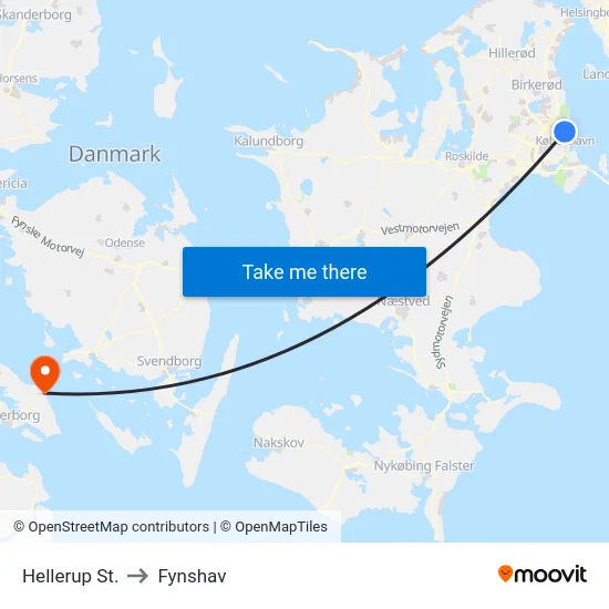 Hellerup St. to Fynshav map