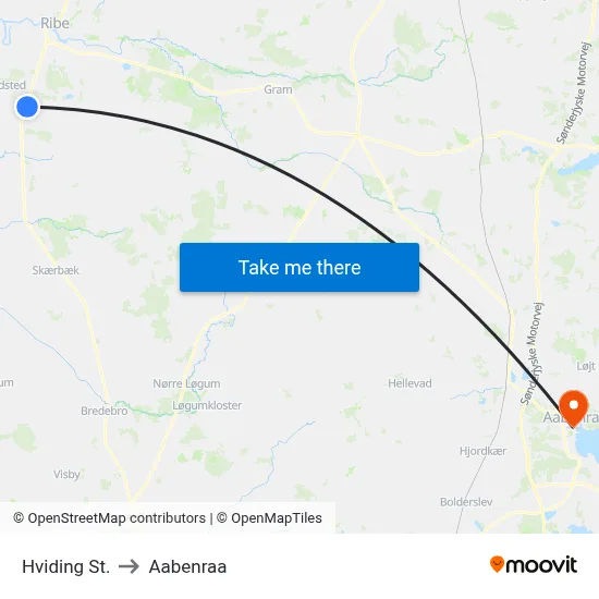 Hviding St. to Aabenraa map