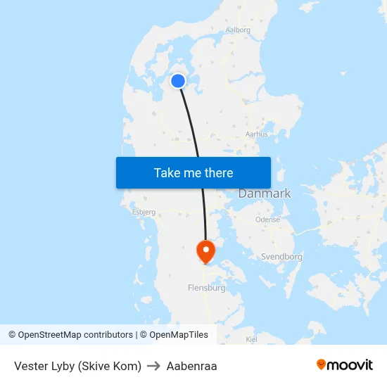 Vester Lyby (Skive Kom) to Aabenraa map